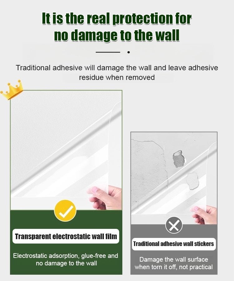 💥Really useful!!! - 🔥Electrostatic Absorption Wall Protective Film